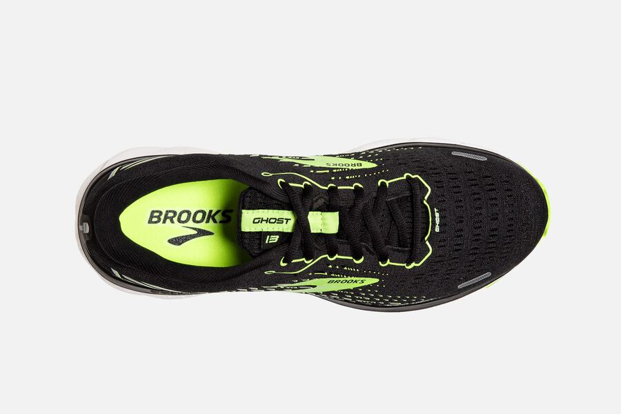 Brooks Ghost 13 Road Running Shoes - Mens - Black/Green - JF6237045